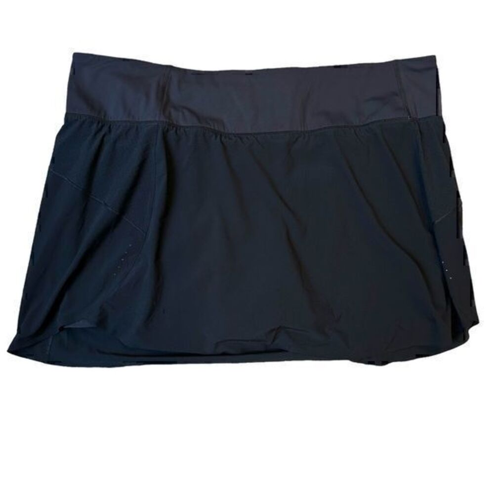Athleta Black Polyester Stretchy Run with it Tennis‎ Skort Pocket Size 3X